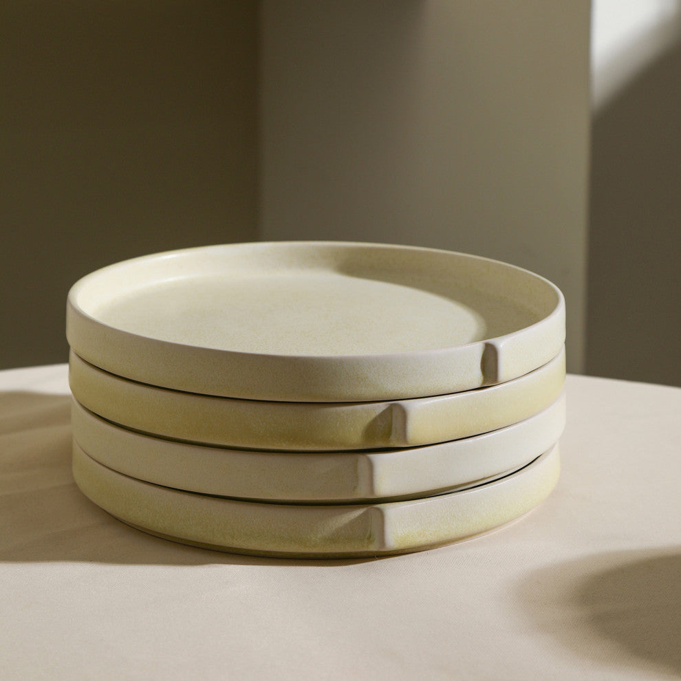 Stone Lain Bao Stoneware Dinner Plate Set of 4, Beige