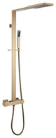 Luxury Double Function Thermostatic Shower System With Rough-In Valve, Brushed Gold