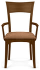 Copeland Ingrid Upholstered Armchair, Natural Walnut, Dark Brown Microsuede