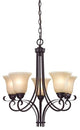 Brighton 5-Light Chandelier, Oil Rubbed Bronze and Light Amber