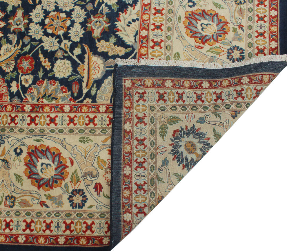Pak-Persian Agra Tabriz Blue Rug, 9'0x12'5