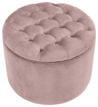Queen Mauve Velvet Storage Ottoman - Blush