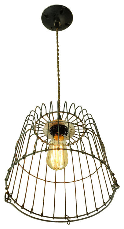 Rustic Wire Basket Light