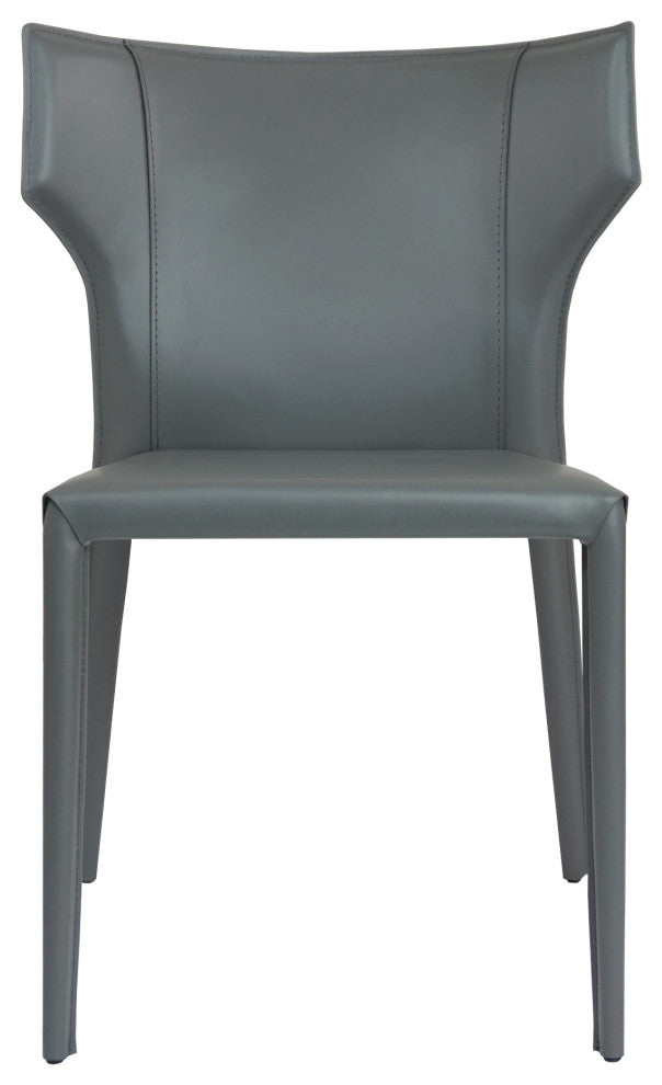 Elite Living Adoro, Set of 2, Wingback Stackable Dining Chair, Gray