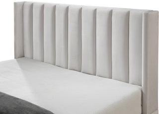 Nadia Velvet Upholstered Bed, Cream, King