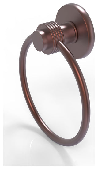Mercury Towel Ring with Groovy Accent, Antique Copper