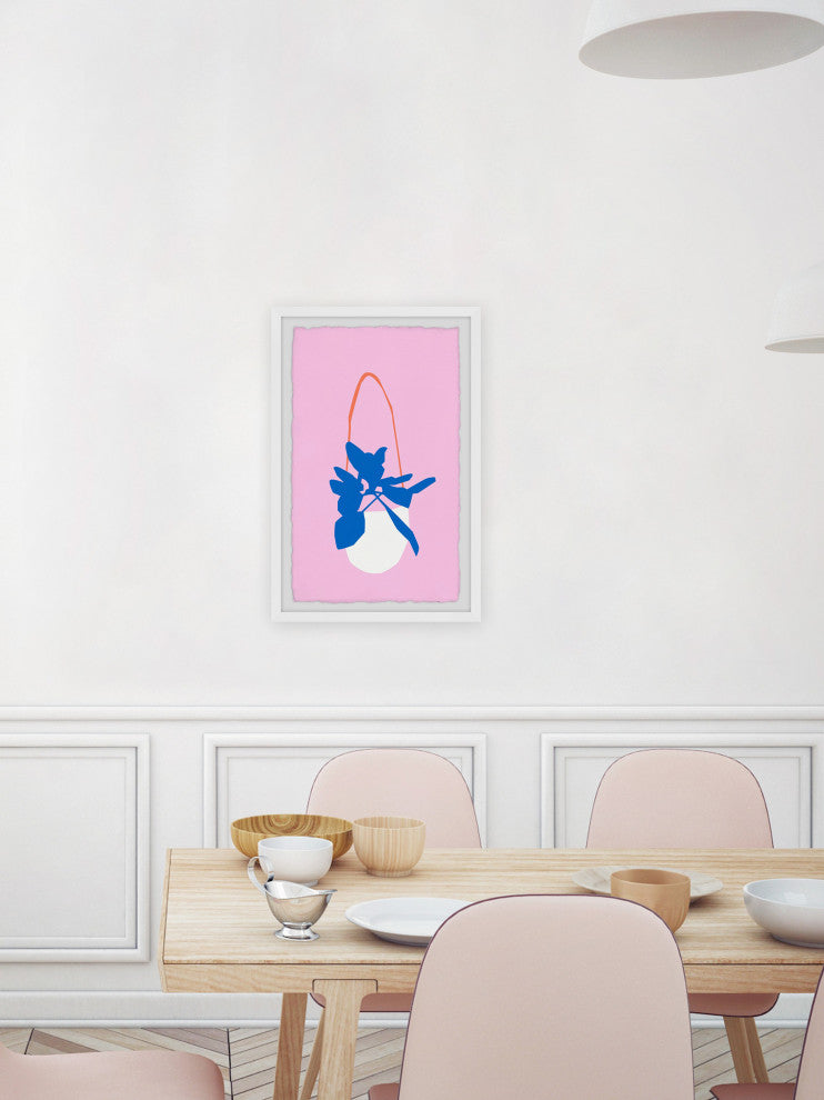 "White Hanging Pot" Framed Painting Print, 8x12