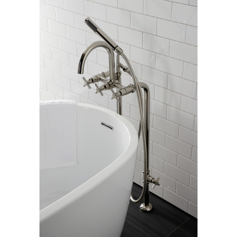 CCK8106DX Freestanding Tub Faucet With Supply Line, Stop Valve, Polished Nickel