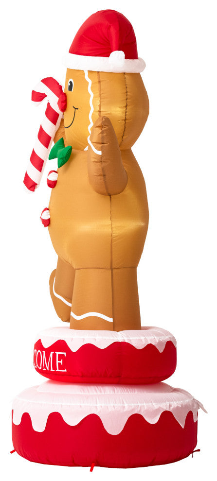 Inflatable Rotating Gingerbread Man Decor
