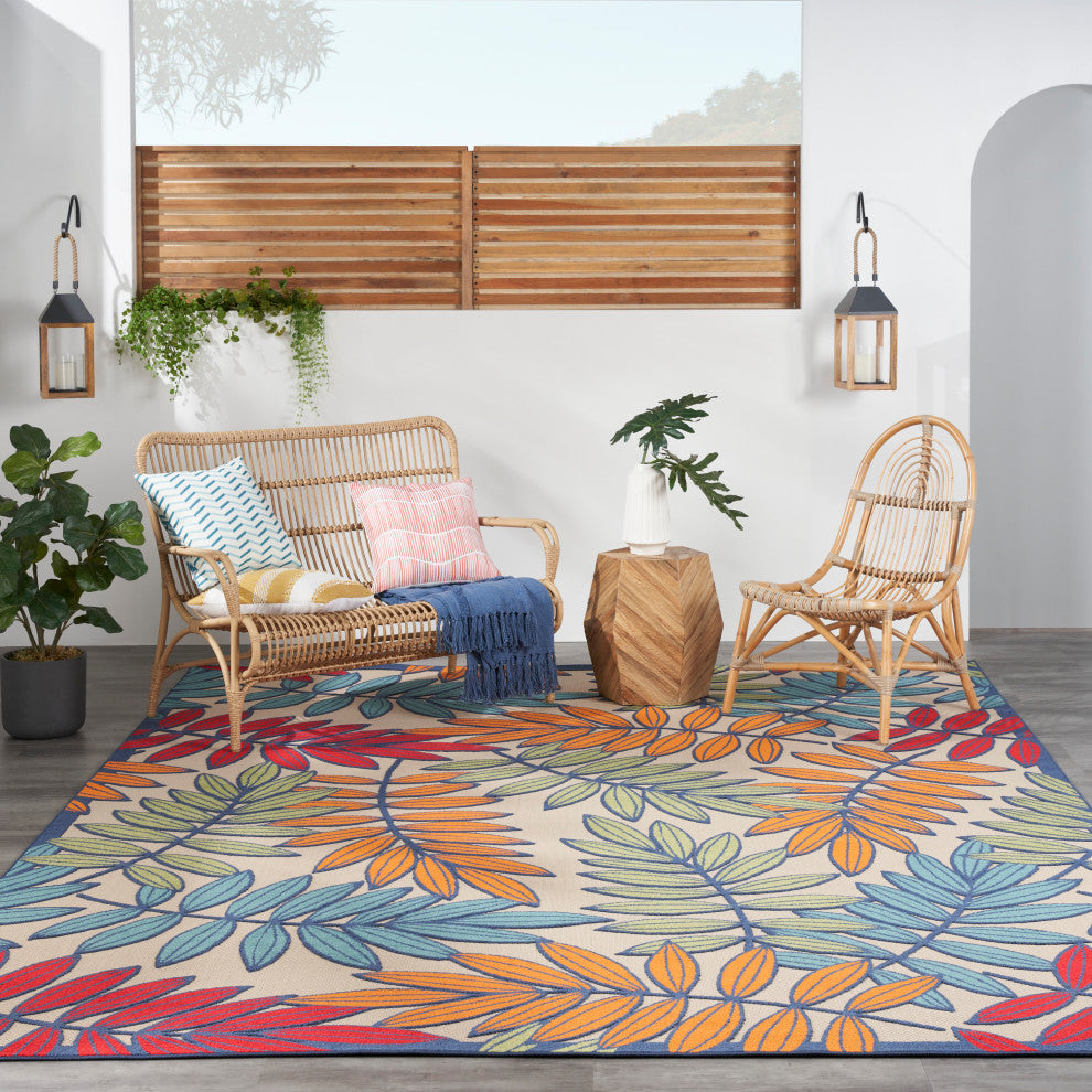 Nourison Aloha 9' x 12' Multicolor Tropical Area Rug
