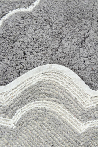 Allure Collection Absorbent Cotton Machine Washable Rug 21"x34", Gray