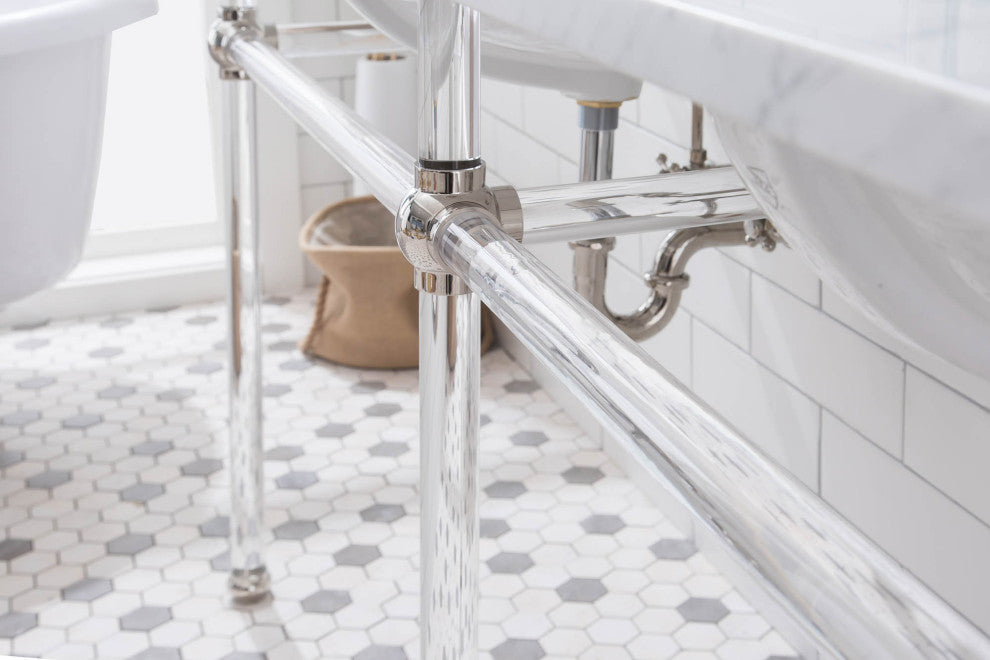 Empire 72" Wide Double Wash Stand, P-Trap, Countertop With Basin, Faucet