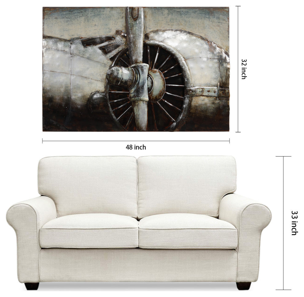 Fly Away Primo Mixed Media Hand Painted Iron Wall Sculpture, 32"x 48"