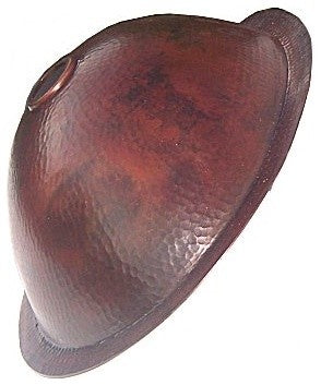 Undermount Hammered Oval Bathroom Copper Sink