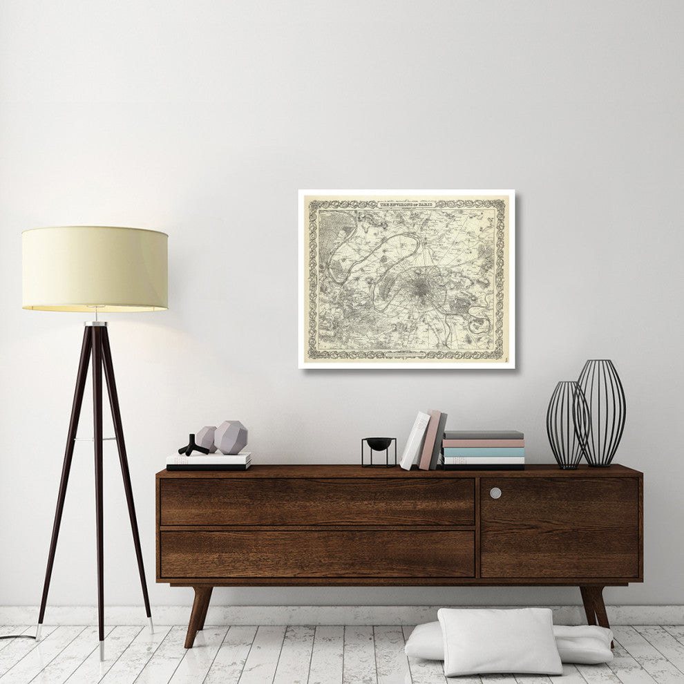 "The Environs of Paris, 1856" Digital Paper Print by G.W. Colton, 38"x31"