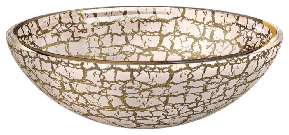 Kalahari European Luxury Bathroom Sink, Gold and White