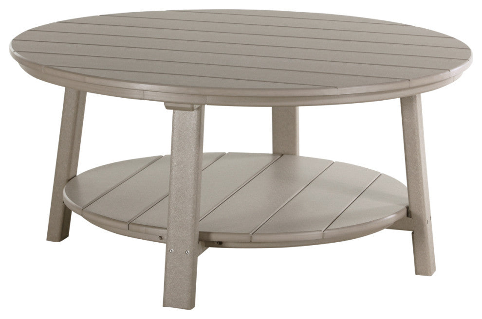 Poly Deluxe Conversation Table, Weatherwood