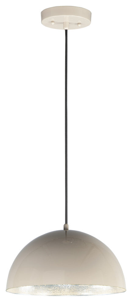 ET2 E24902 Hemisphere 14"W LED Pendant - Gloss White / Aluminum