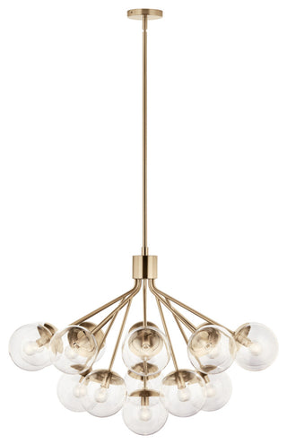 Silvarious Convertible Chandelier, Champagne Bronze Clear, 16 Light Clear