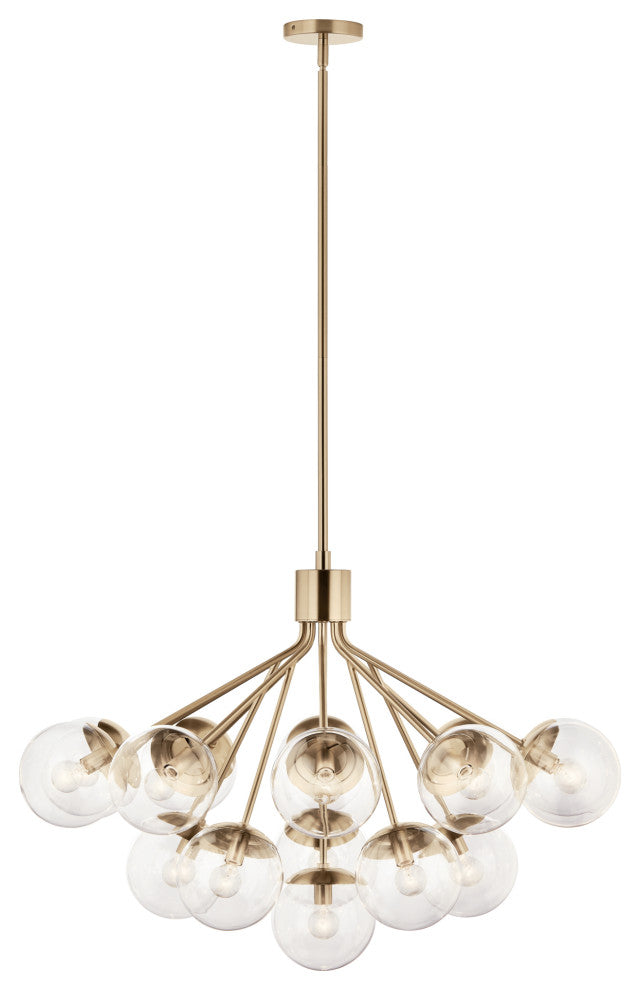 Silvarious Convertible Chandelier, Champagne Bronze Clear, 16 Light Clear
