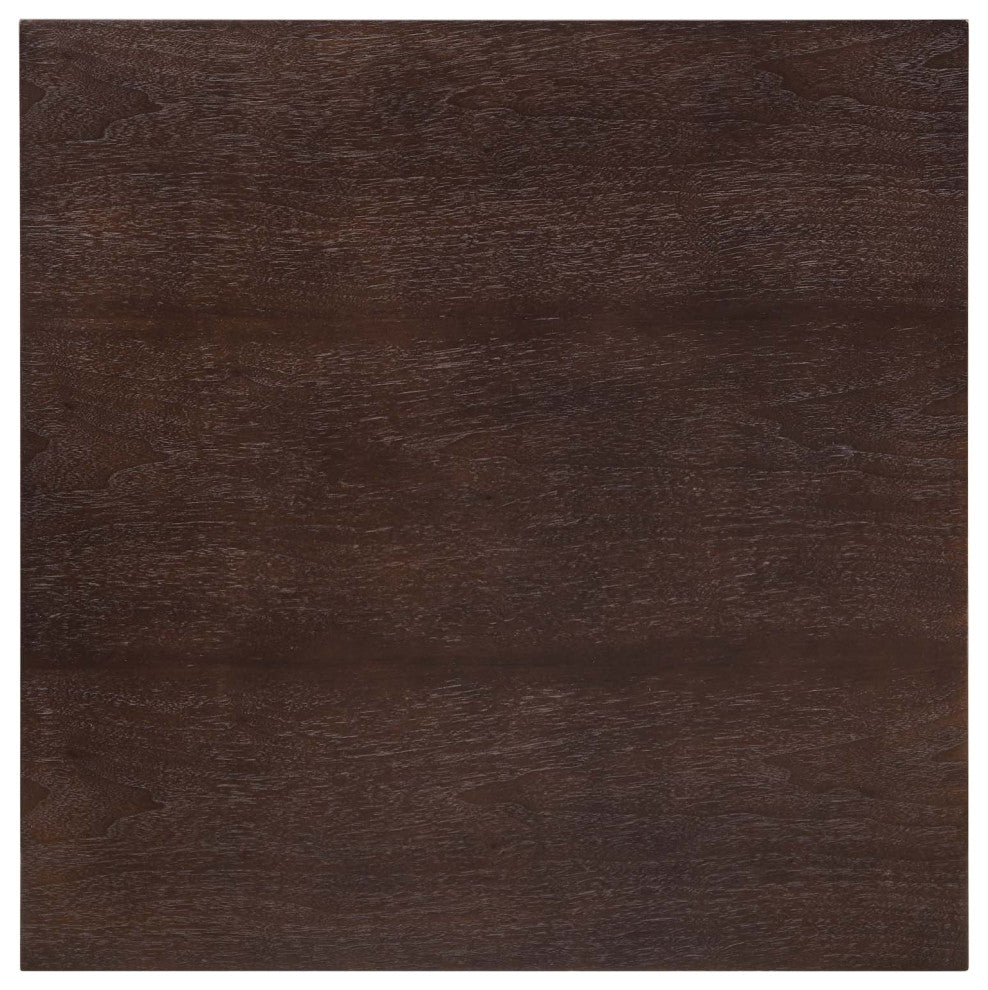 24" Dining Table, Square, White Walnut, Metal, Modern, Bistro Hospitality