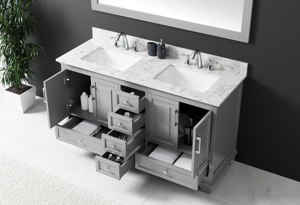 60" Double Sink Bathroom Vanity Base