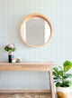Gingham Check Pattern Peel and Stick Vinyl Wallpaper, Dusky Blue, 24"w X 108"h