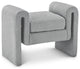 Stylus Boucle Fabric Upholstered Bench, Grey, 31.5" Wide