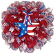 Glittering Patriotic Star Handmade Deco Mesh Wreath