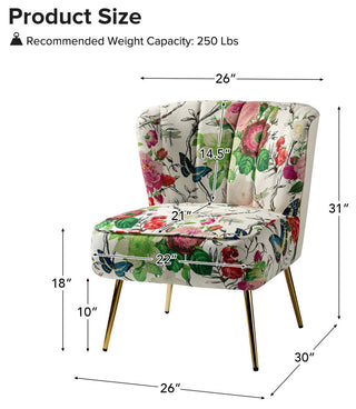 Accent Side Chair With Tufted Back, Ivory