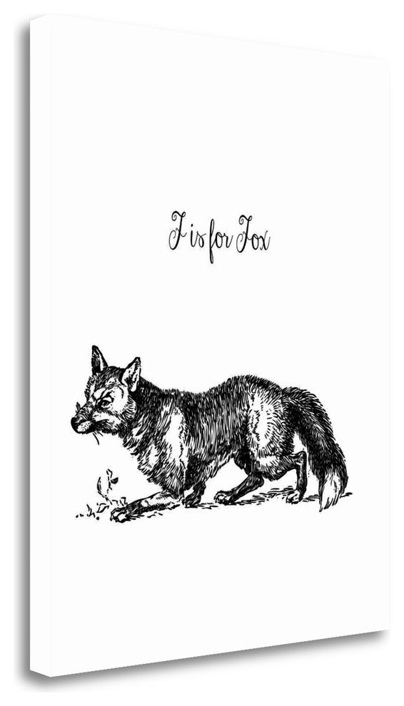 "F Is For Fox" By Tara Moss, Giclee Print on Gallery Wrap Canvas, Ready to Hang