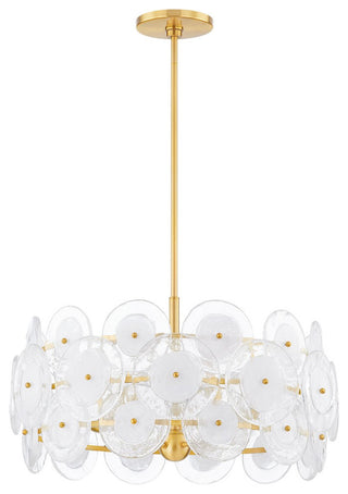 Zoella Five Light Chandelier, Aged Brass