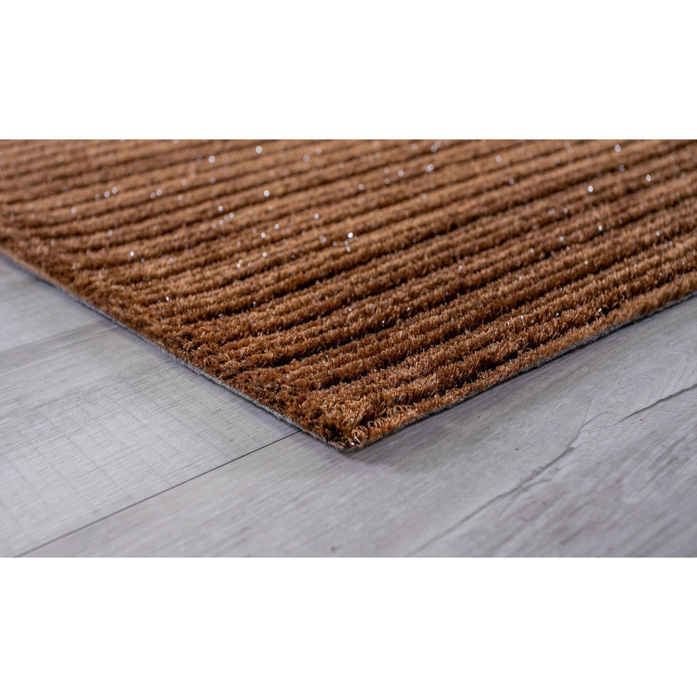2" x 8" Brown Modern Shimmery Runner Rug