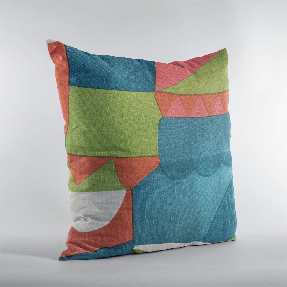 Plutus Blue Dino Graphic Print Luxury Throw Pillow, 20"x36"