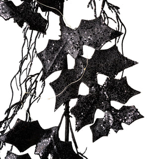 Lighted Halloween Bat Garland and Wreath, Swirling Pattern