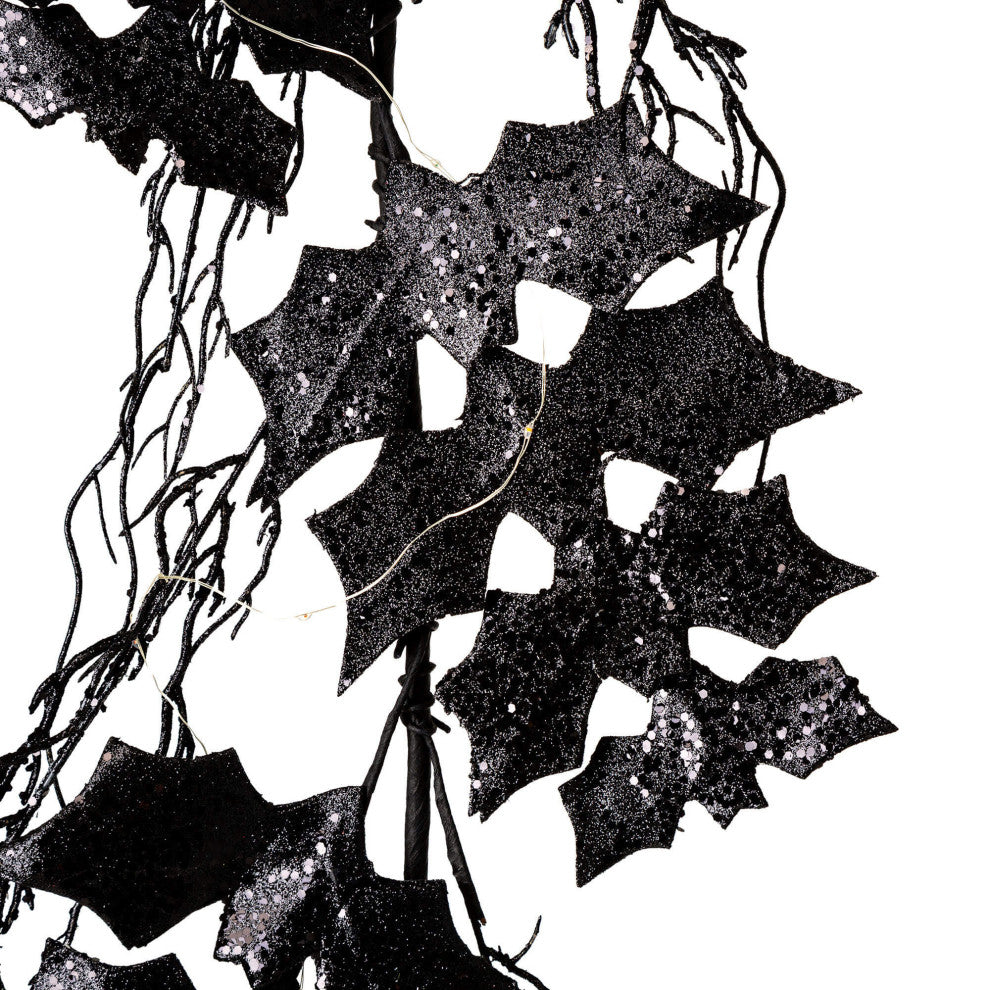 Lighted Halloween Bat Garland and Wreath, Swirling Pattern