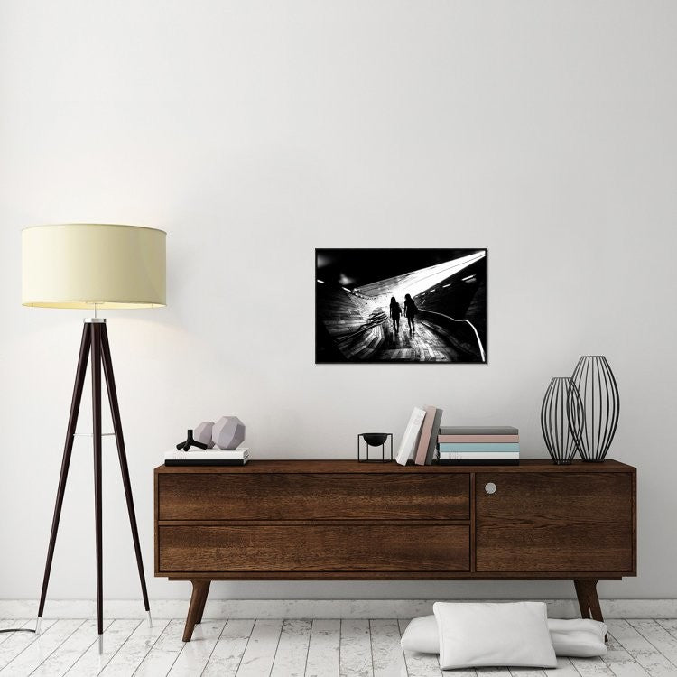 "Walking Towards The Light" Framed Canvas Giclee by Tetsuya Hashimoto, 31x21"