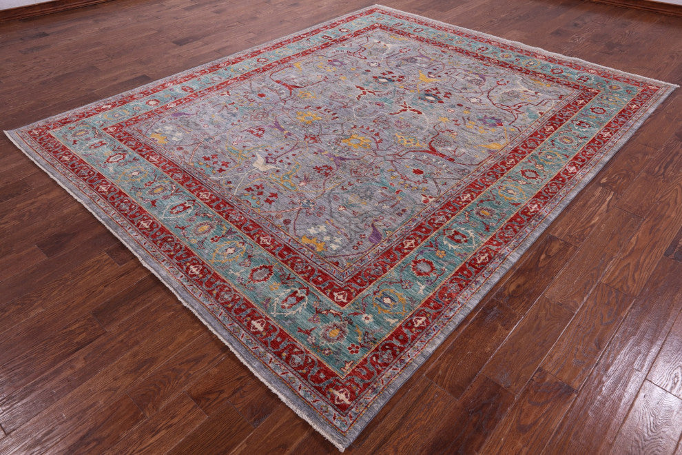 8' 2" X 10' 1" Hand Knotted Persian Fine Serapi Wool Rug - Q12659