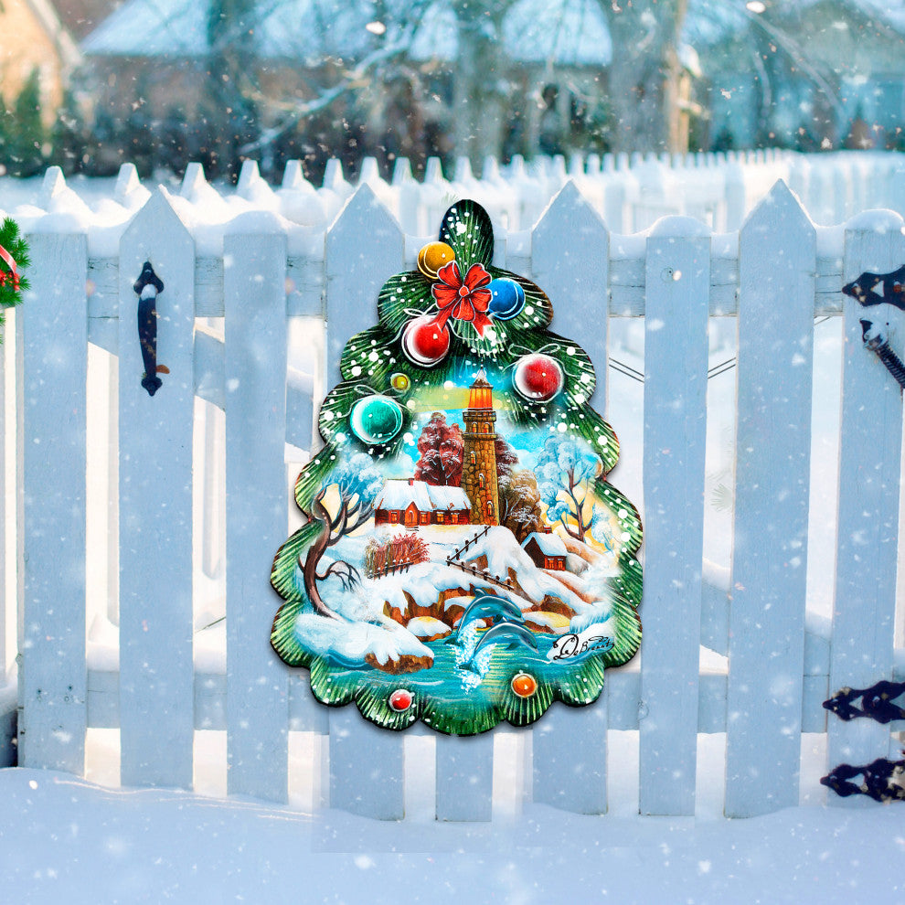 Lighthouse Tree Door Hanger