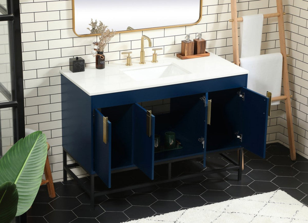 Home Living 22" Modern Blue-Light Bathroom Vanity