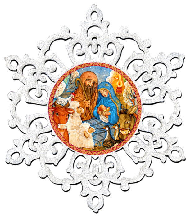 Nativity Snowflake Door Hanger