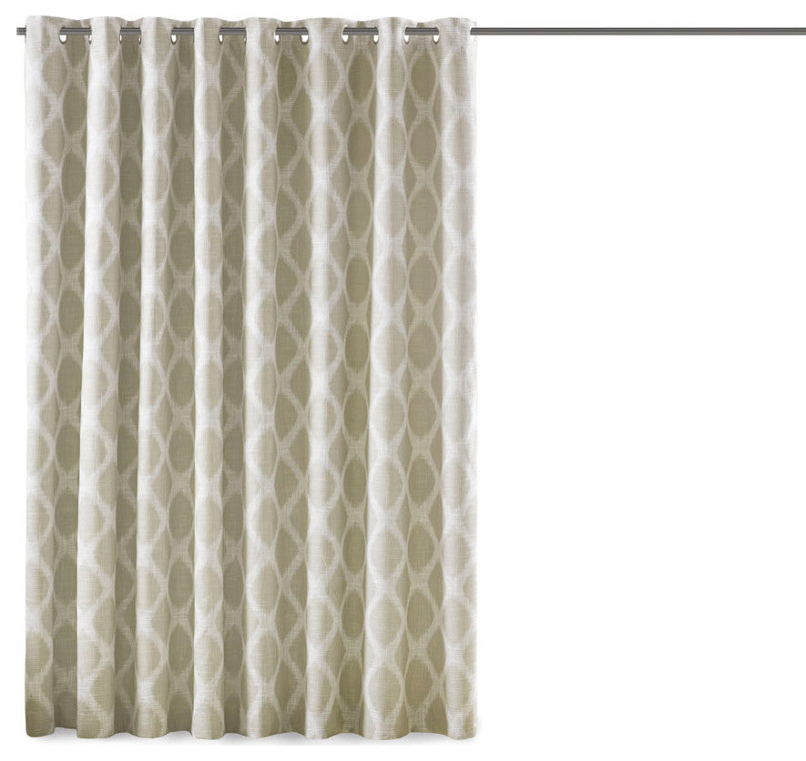 SunSmart Blakesly Ikat Blackout Window Panel, Grey, Taupe, 100"x84"