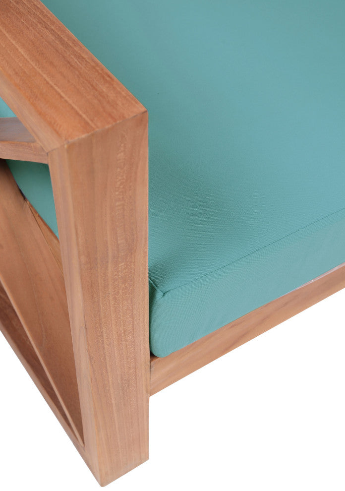 Anguilla Waterproof Fabric Upholstered Outdoor Sofa, Blue