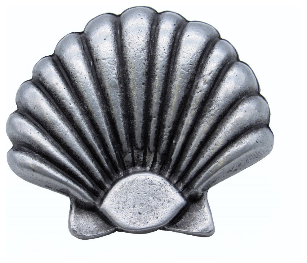 Seashell Cabinet Knob, Large, Pewter