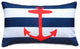 Pillow Decor - Red Anchor Nautical Throw Pillow 12X20