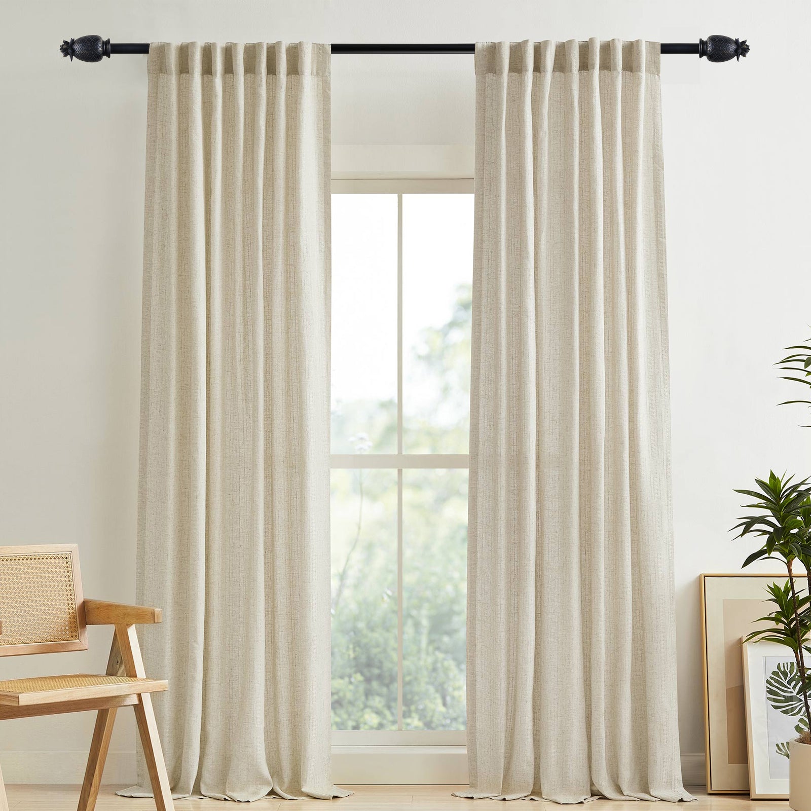 1" Pineapple Curtain Rod, 28"-48", Burnt Gold
