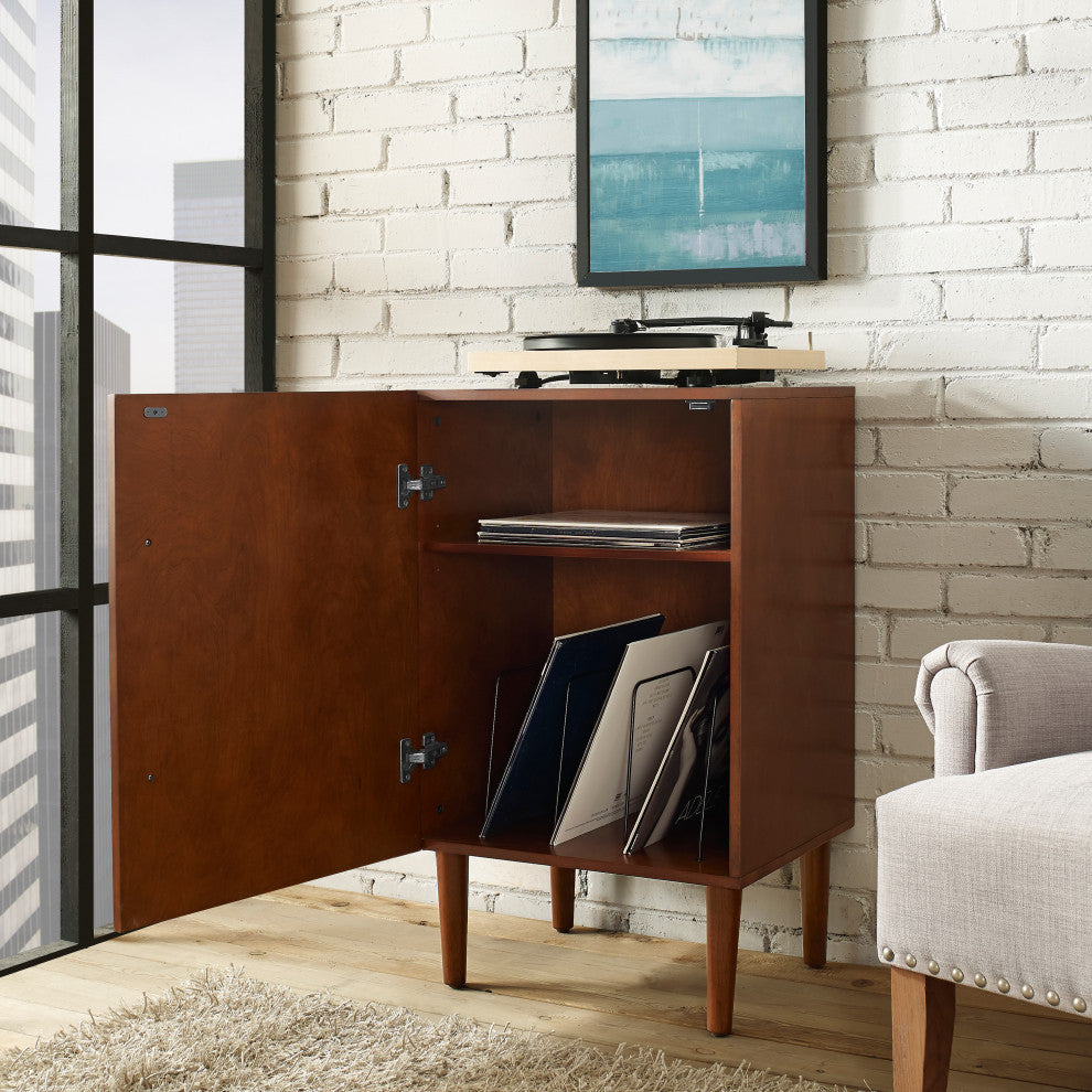 Everett Record Player Stand, Mahogany Finish