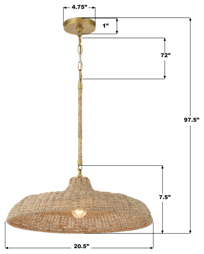 Crystorama Lighting Group ODS-7801 Odessa 21"W Pendant - Soft Gold
