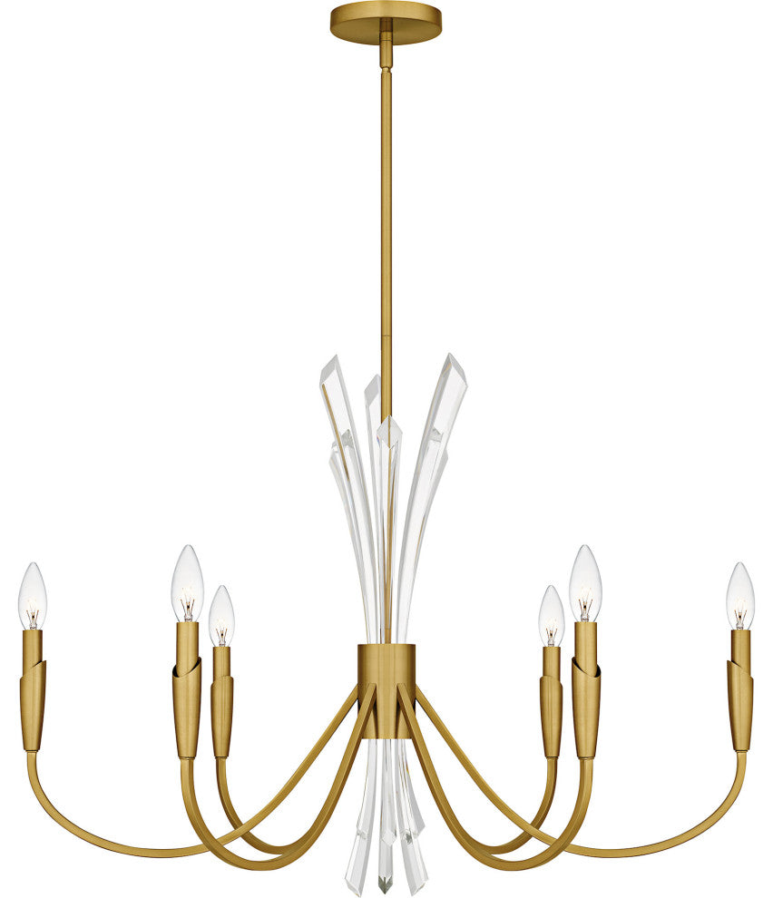 Quoizel CCY5032 Cecily 6 Light 32"W Crystal Candle Style - Matte Black