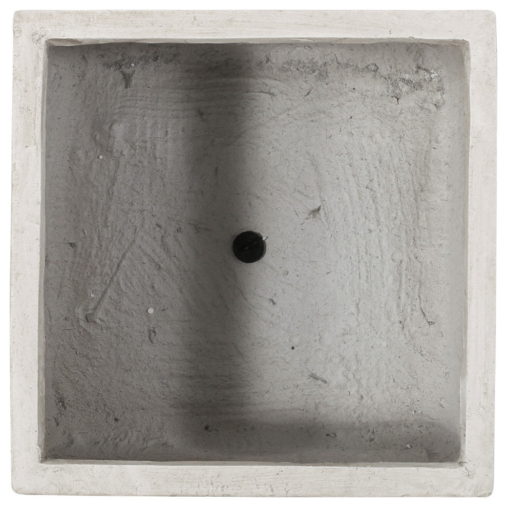 Felipe Outdoor Cast Stone Square Planters, Set of 2, White, Large